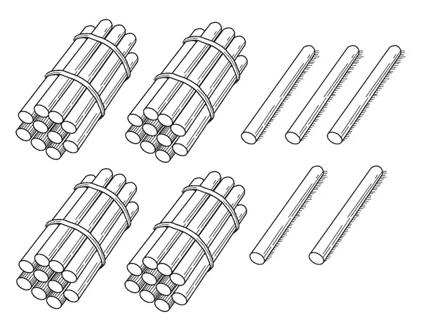 Detta Räknar Kort Har Stick Konst Pinnar Illustration Kortet Pinnar — Stock vektor