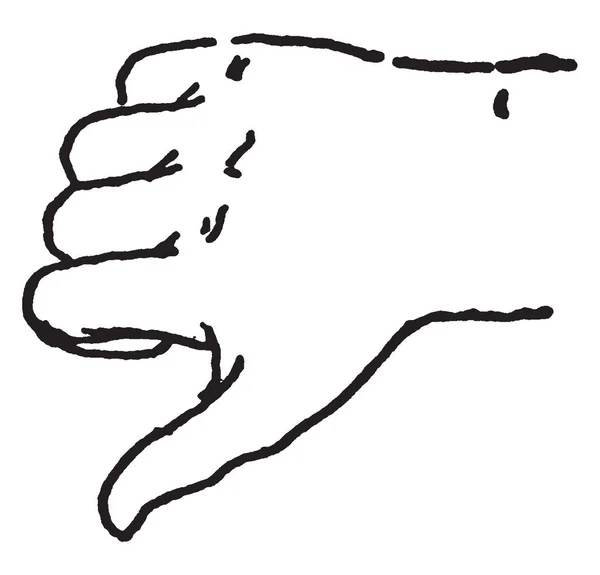 Esta Imagem Representa Uma Mão Dando Polegares Para Baixo Desenho — Vetor de Stock