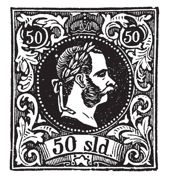 Oostenrijk Soldi Postzegel 1867 Dat Een Oostenrijkse Postkantoren Levant Vintage — Stockvector