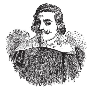 John Pym, 1584-1643, o bir İngiliz Parlamenter ve uzun Parlamento, vintage çizgi çizme veya oyma illüstrasyon lideri oldu