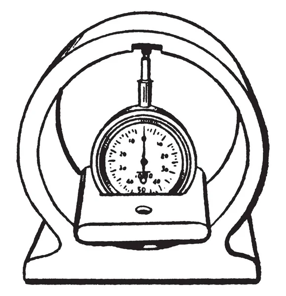 Deze Afbeelding Vertegenwoordigt Functie Van Cilinder Gage Vintage Lijntekening Gravure — Stockvector