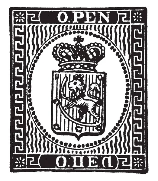 핀란드 우표에 그려진 핀란드 아티스트 핀란드 빈티지 드로잉의 작업을 1866 — 스톡 벡터
