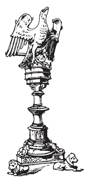 Церкви Используется Качестве Стенда Выступления Одного Членов Рисунок Винтажной Линии — стоковый вектор