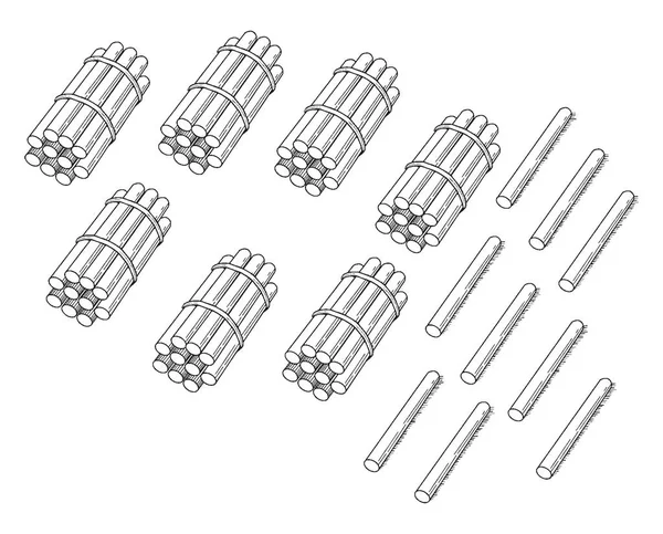 Questa Scheda Conteggio Stick Art Esso Illustrazione Bastoni Sulla Scheda — Vettoriale Stock