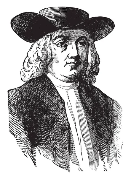 William Penn 1644 1718 English Real Estate Entrepreneur Philosopher Founder — Stock Vector