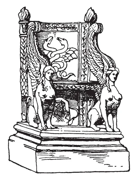 Римский Кресло Руки Мрамора Римского Государственного Кресла Твердыми Сторонами Рисунок — стоковый вектор