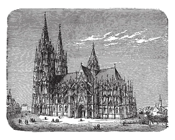 Vue Sud Cathédrale Cologne Allemagne Reliquaire Des Trois Rois Basée — Image vectorielle