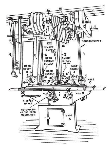 Esta Ilustración Representa Función Trabajo Universal Machine Dibujo Línea Vintage — Vector de stock
