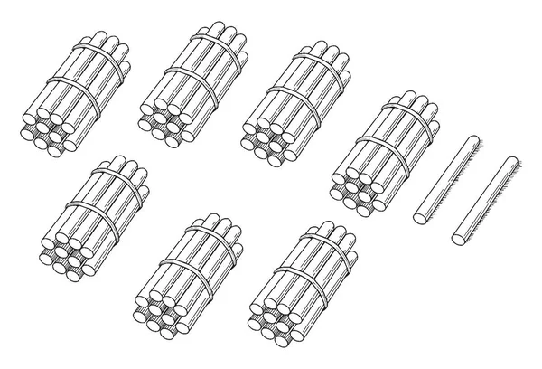 Detta Räknar Kort Har Stick Konst Pinnar Illustration Kortet Pinnar — Stock vektor