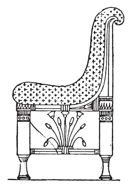 Chaise Égyptienne Avec Motif Matériel Ont Motif Très Antique Dessin — Image vectorielle