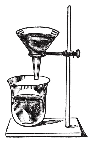 Soporte Del Filtro Sostiene Embudo Filtro Sobre Recipiente Para Recibir — Archivo Imágenes Vectoriales