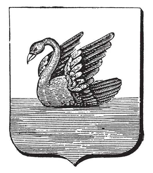 Герб Западная Австралия Щит Формы Тюленя Имеет Лебедя Плавает Воде — стоковый вектор