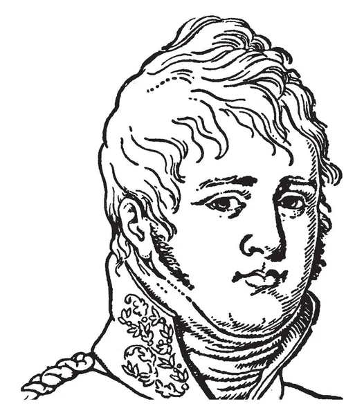 Tsar 알렉산더 1777 1825 1825 1801에서 러시아의 빈티지 그리기 — 스톡 벡터