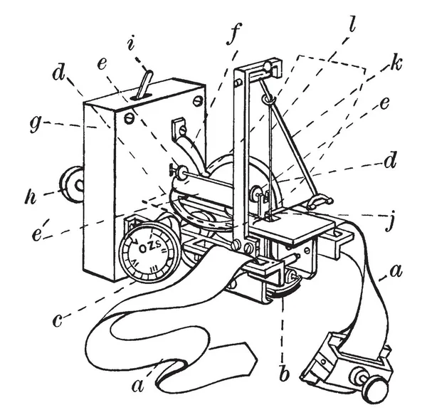 Esta Uma Máquina Que Verifica Pressão Arterial Desenho Linha Vintage — Vetor de Stock
