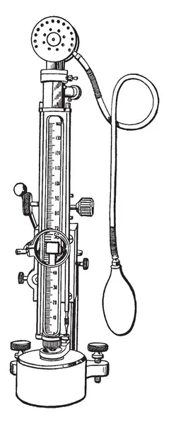 Цій Ілюстрації Являє Собою Scleroscope Яка Використовується Вимірювання Відскоку Твердість — стоковий вектор