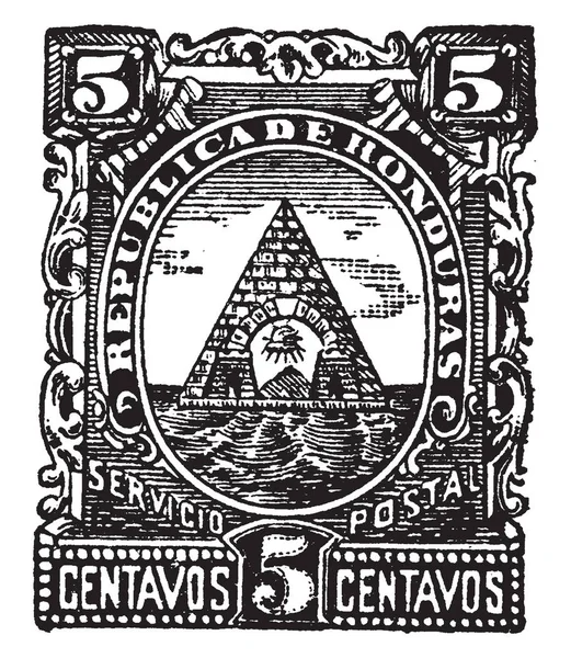 Honduras Centavos Marke Jahr 1890 Die Das Projekt Eines Sammlers — Stockvektor