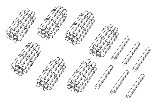 Detta Räknar Kort Har Stick Konst Pinnar Illustration Kortet Pinnar — Stock vektor