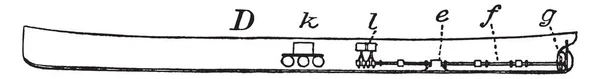 Elica Vite Nave Diagrammatica Veduta Dello Scafo Cui Elica Agisce — Vettoriale Stock