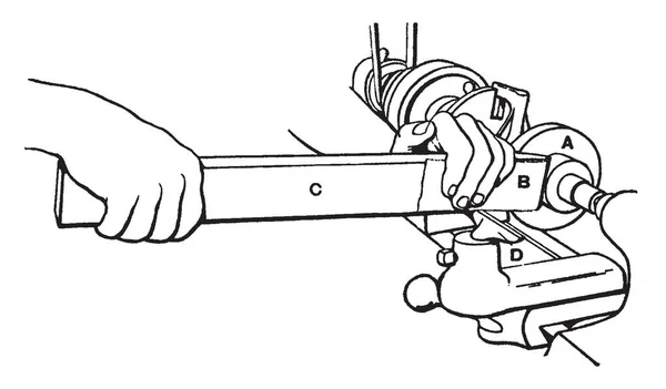 Denna Illustration Representerar Hur Man Använde Polering Fläns Vintage Linje — Stock vektor