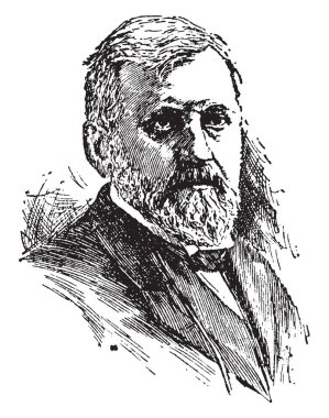 William Boyd Allison, 1829-1908, o bir lider Iowa Cumhuriyetçi parti ve ABD Temsilciler Meclisi, vintage çizgi çizme veya oyma illüstrasyon üyesi olduğunu