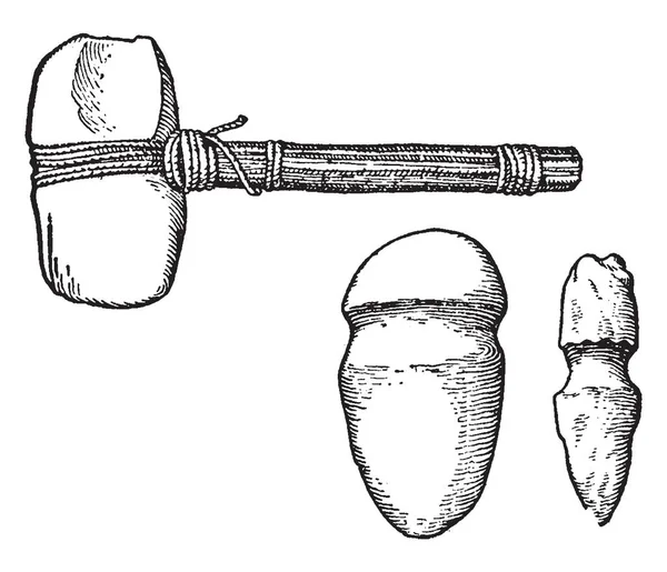 Esta Ilustración Representa Los Mazos Piedra Los Implementos Neolíticos Dibujo — Archivo Imágenes Vectoriales