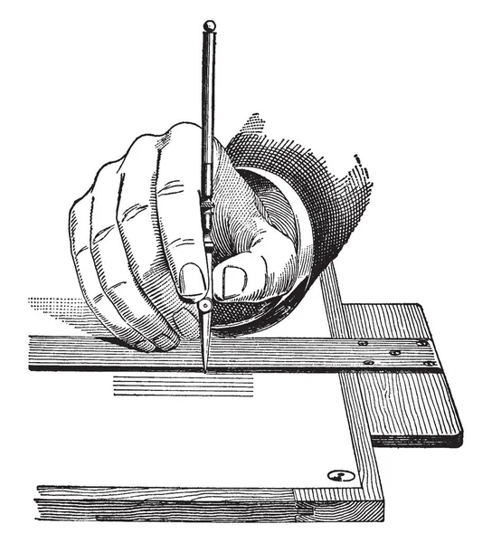 Tekening Van Hand Met Behulp Van Een Square Een Bord — Stockvector