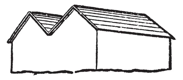 Estilo Roof Type Estilo Arquitetura Moderna Tem Dois Lados Inclinados —  Vetores de Stock