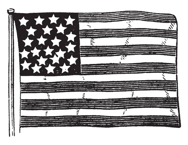 Bendera Amerika Serikat Bintang Bendera Ini Memiliki Garis Horisontal Dan - Stok Vektor