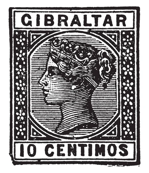 这个例证代表德国10古银币邮票在 1871年 复古线图画或雕刻例证 — 图库矢量图片