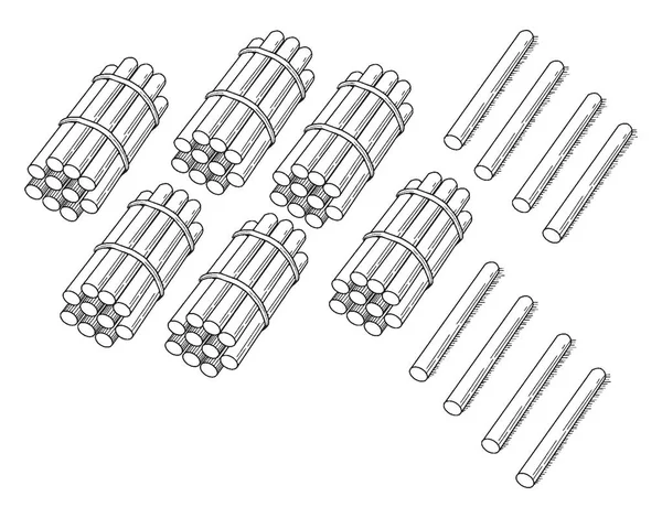 Cette Carte Comptage Stick Art Dessus Sticks Illustration Est Sur — Image vectorielle