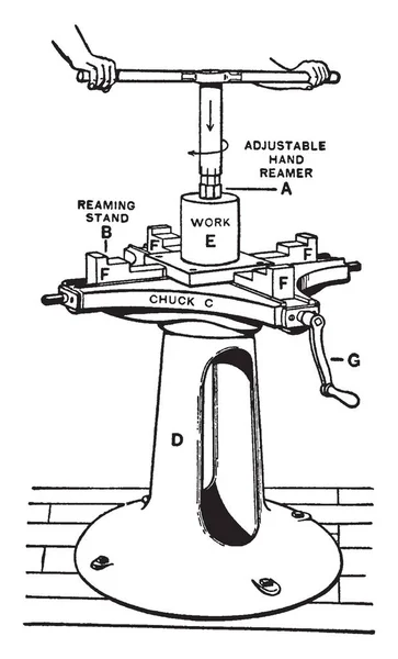 Цій Ілюстрації Представляє Функції Reaming Стенд Vintage Штриховий Малюнок Або — стоковий вектор