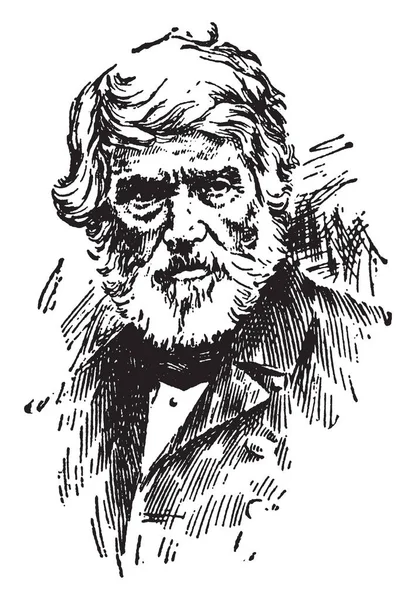 Thomas Carlyle 1795 1881 Ele Era Filósofo Escocês Escritor Satírico —  Vetores de Stock