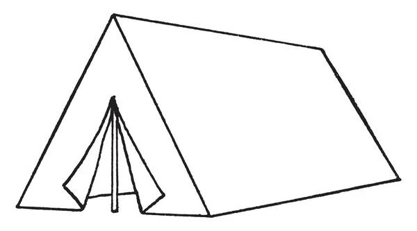 Образ Похож Маленькую Приталенную Палатку Сделанную Дерева Ткани Выглядит Рисунок — стоковый вектор
