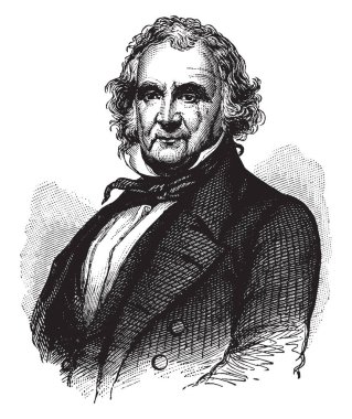 Jacob Barker, 1779-1871, o bir Amerikalı yatırımcı ve avukat, vintage çizgi çizme veya oyma illüstrasyon yapıldı.