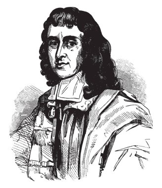Cecil Calvert, Lord Baltimore, 1605-1675, o ilk sahibi ve Maryland eyaleti, vintage çizgi çizme veya oyma illüstrasyon özel Valisi oldu