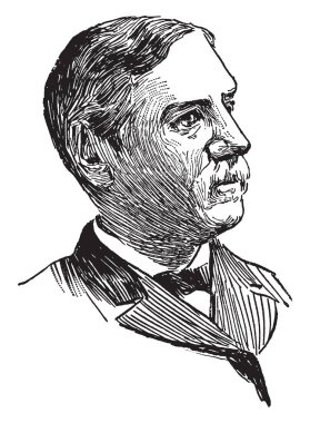 William Pierce Frye, 1830-1911, o Maine eyalet ve Maine, vintage çizgi çizme veya oyma illüstrasyon ABD Senatörü ABD'li siyasetçi yapıldı.