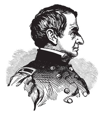 Robert Anderson, 1805-1871, o ABD Konfederasyon meydan okudu ve 1861 yılında fort Sumter, Amerikan İç Savaşı ilk savaşta Birliği Yargıç onayladı ordu subay, vintage çizgi çizme veya oyma illüstrasyon yapıldı.
