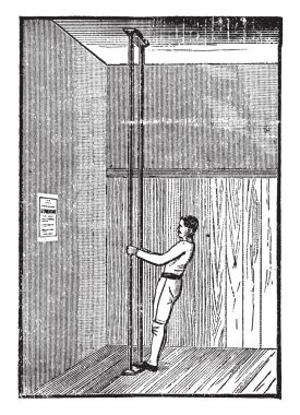 Bir resim bu boyalı Kupası çiçek kırmızı ve ince gösteriyor. İnce ve uzun yuvarlak, vintage çizgi çizme veya oyma illüstrasyon kök olduğunu.