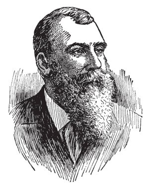 Philip Hichborn, 1839-1910, o bir deniz Oluşturucu, vintage çizgi çizme veya oyma illüstrasyon yapıldı.