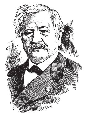 Ferdinand de Lesseps, 1805-1894, o bir Fransız diplomat ve Süveyş Kanalı, vintage çizgi çizme veya illüstrasyon oyma daha sonra geliştiricisi oldu