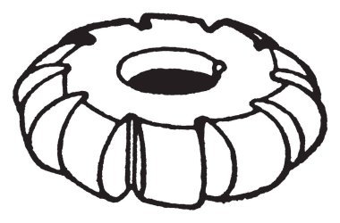 Bu resimde oluşturan bir öğütme kesiciler, vintage çizgi çizme veya oyma resimde olan dışbükey temsil eder.