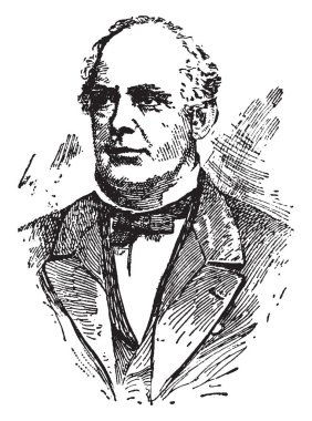 Somon Portland Chase, 1808-1873, bir ABD'li politikacı, Amerika Birleşik Devletleri ve Ohio valisi altıncı baş yargıç ve ABD Hazine Bakanı, vintage çizgi çizme veya oyma illüstrasyon biriydi