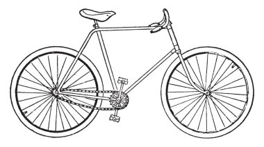 Emanet Bisiklet Bisiklet popüler bir tür aynı boyutta, vintage çizgi çizme veya oyma resimde iki tekerlek sahip olarak karakterize 1800'lerin mevcuttur.