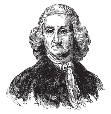 Jonathan Trumbull, 1710-1785, Connecticut, vintage çizgi çizme veya oyma illüstrasyon valisiydi