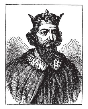 Büyük, 849-899, Alfred o çizim veya illüstrasyon oyma 899, vintage çizgi 871 Wessex kral oldu