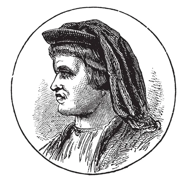 Lorenzo Médici 1449 1492 Fue Estadista Italiano Señor Florencia Ilustración — Vector de stock