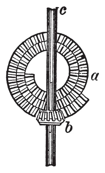 Illustration Represents Function Scroll Wheel Vintage Line Drawing Engraving Illustration — Stock Vector