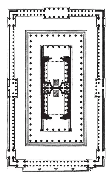 维纳斯和罗马寺 在古罗马最大的已知寺庙 远东的论坛 Romanum 附近的斗兽场 金星的好运气 复古线画或雕刻插图 — 图库矢量图片