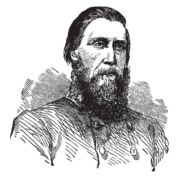 John Bell Hood 1831 1879 Generale Confederato Durante Guerra Civile — Vettoriale Stock