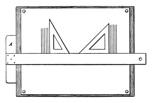 Tavola Disegno Triangoli Con Square Basico Autonomo Con Utility Board — Vettoriale Stock